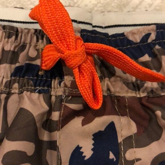 Wes and Willy Boys Shark Brown/Navy Bathing Suit - Picture 4 of 7